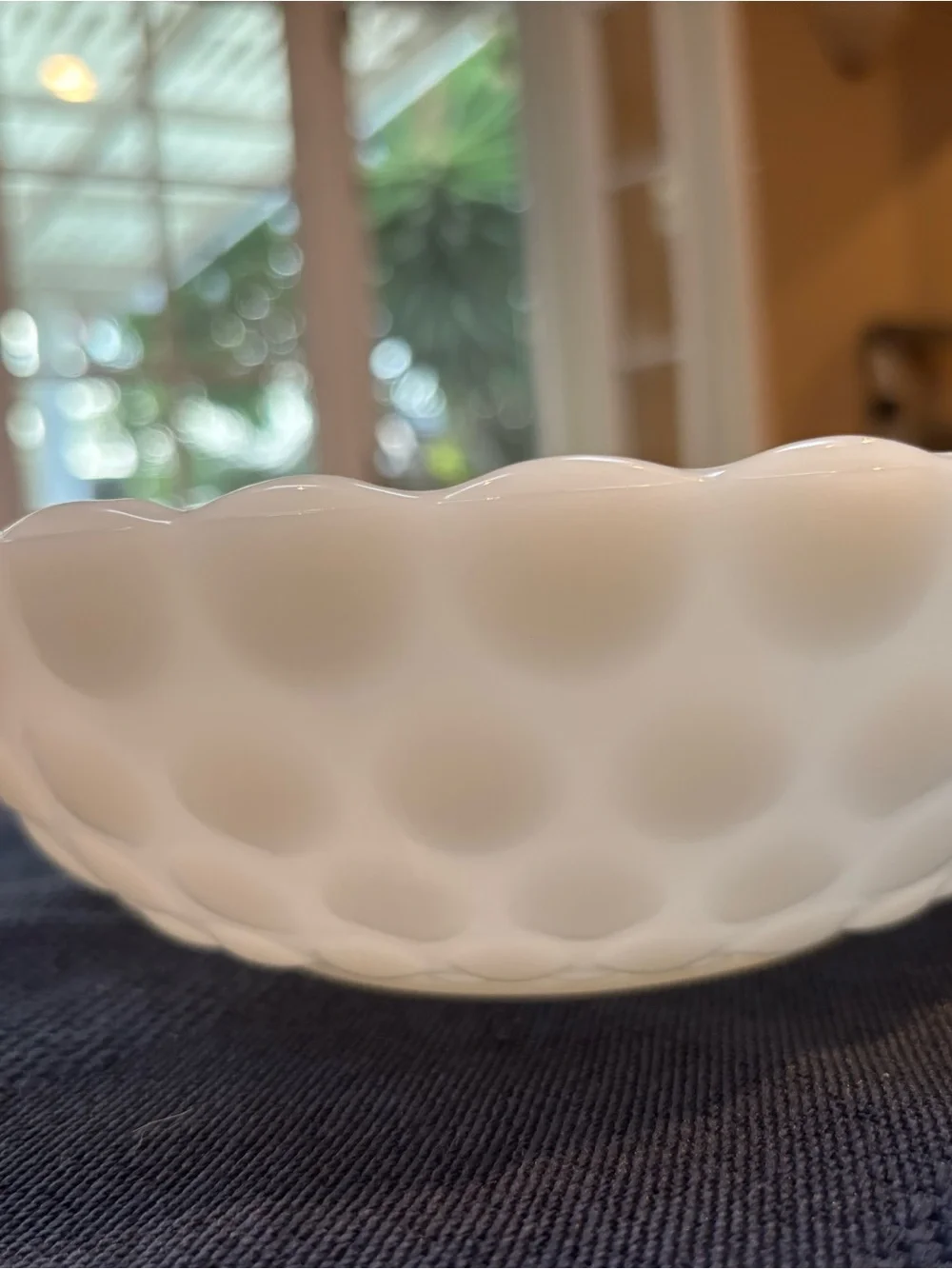 Vintage Fire King Milk Glass Bubble Serving Bowl - Classic Home Dining